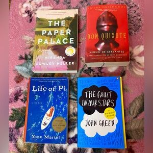 🌷Set of 4 Books🌷 Don Quixote Life of Pi The Fault in Our Stars The Paper Palace